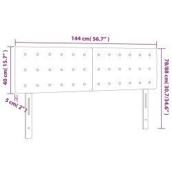 LED Kopfteil Hellgrau 144x5x78/88 cm Stoff