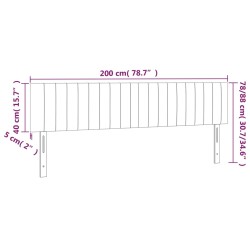 LED Kopfteil Hellgrau 200x5x78/88 cm Stoff