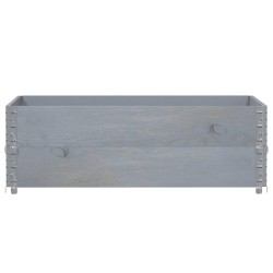 Paletten-Aufsatzrahmen 2 Stk. Grau 120x80 cm Massivholz Kiefer