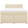 Boxspringbett mit Matratze Creme 140x190 cm Stoff