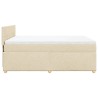 Boxspringbett mit Matratze Creme 140x190 cm Stoff