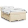 Boxspringbett mit Matratze Creme 140x190 cm Stoff