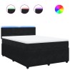 Boxspringbett mit Matratze Schwarz 140x200 cm Samt