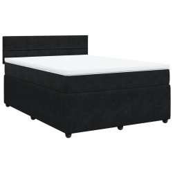 Boxspringbett mit Matratze Schwarz 140x200 cm Samt