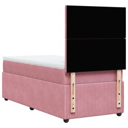 Boxspringbett mit Matratze Rosa 90x190 cm Samt