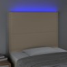 LED Kopfteil Creme 100x5x118/128 cm Stoff