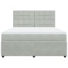 Boxspringbett mit Matratze Hellgrau 180x200 cm Samt