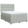 Boxspringbett mit Matratze Hellgrau 140x190 cm Samt