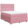 Boxspringbett mit Matratze Rosa 140x200 cm Samt