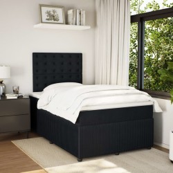 Boxspringbett mit Matratze Schwarz 120x190 cm Samt