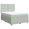 Boxspringbett mit Matratze Hellgrau 140x190 cm Samt