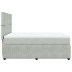 Boxspringbett mit Matratze Hellgrau 140x190 cm Samt