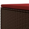 6-tlg. Garten-Lounge-Set mit Kissen Braun Poly Rattan