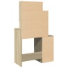 Schminktisch mit Schrank Sonoma-Eiche 80x35x132 cm