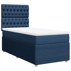 Boxspringbett mit Matratze Blau 90x190 cm Stoff