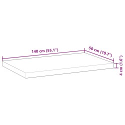 Schreibtischplatte Unbehandelt 140x50x4 cm Massivholz Akazie