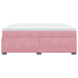 Boxspringbett mit Matratze Rosa 200x200 cm Samt