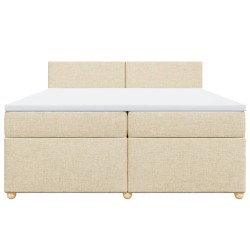 Boxspringbett mit Matratze Creme 200x200 cm Stoff