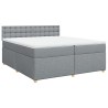 Boxspringbett mit Matratze Hellgrau 200x200 cm Stoff