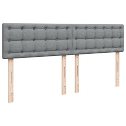 Boxspringbett mit Matratze Hellgrau 200x200 cm Stoff