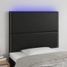 LED Kopfteil Schwarz 100x5x118/128 cm Kunstleder