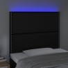 LED Kopfteil Schwarz 100x5x118/128 cm Kunstleder