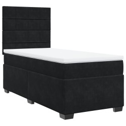 Boxspringbett mit Matratze Schwarz 80x200 cm Samt