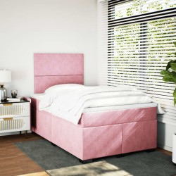 Boxspringbett mit Matratze Rosa 120x190 cm Samt