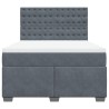 Boxspringbett mit Matratze Dunkelgrau 140x190 cm Samt