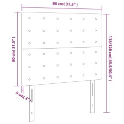 LED Kopfteil Cappuccino-Braun 80x5x118/128 cm Kunstleder