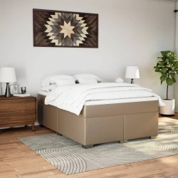 Boxspringbett Matratze Cappuccino-Braun 160x200 cm Kunstleder