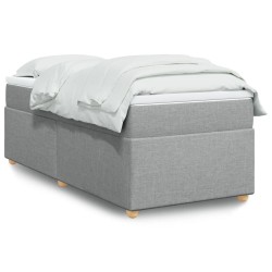 Boxspringbett mit Matratze Hellgrau 90x190 cm Stoff