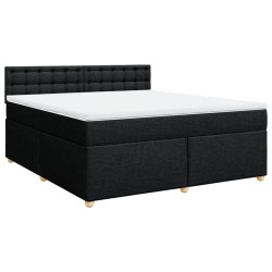 Boxspringbett mit Matratze Schwarz 180x200 cm Stoff