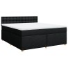 Boxspringbett mit Matratze Schwarz 180x200 cm Stoff