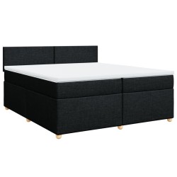 Boxspringbett mit Matratze Schwarz 200x200 cm Stoff