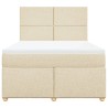 Boxspringbett mit Matratze Creme 160x200 cm Stoff