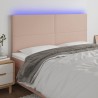 LED Kopfteil Cappuccino-Braun 160x5x118/128cm Kunstleder