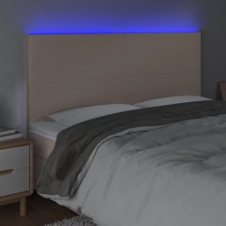 LED Kopfteil Cappuccino-Braun 160x5x118/128cm Kunstleder