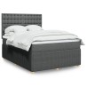 Boxspringbett mit Matratze Dunkelgrau 140x200 cm Stoff