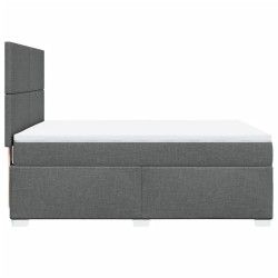 Boxspringbett mit Matratze Dunkelgrau 140x190 cm Stoff