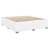 Boxspringbett mit Matratze Weiß 200x200 cm Kunstleder