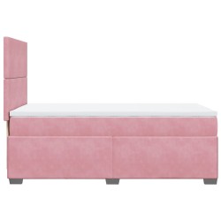 Boxspringbett mit Matratze Rosa 80x200 cm Samt