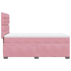 Boxspringbett mit Matratze Rosa 100x200 cm Samt