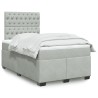 Boxspringbett mit Matratze Hellgrau 120x190 cm Samt