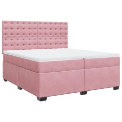 Boxspringbett mit Matratze Rosa 200x200 cm Samt