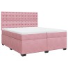 Boxspringbett mit Matratze Rosa 200x200 cm Samt