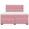 Boxspringbett mit Matratze Rosa 180x200 cm Samt