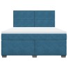 Boxspringbett mit Matratze Blau 180x200 cm Samt