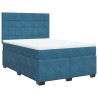 Boxspringbett mit Matratze Blau 140x200 cm Samt