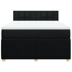 Boxspringbett mit Matratze Schwarz 140x190 cm Stoff